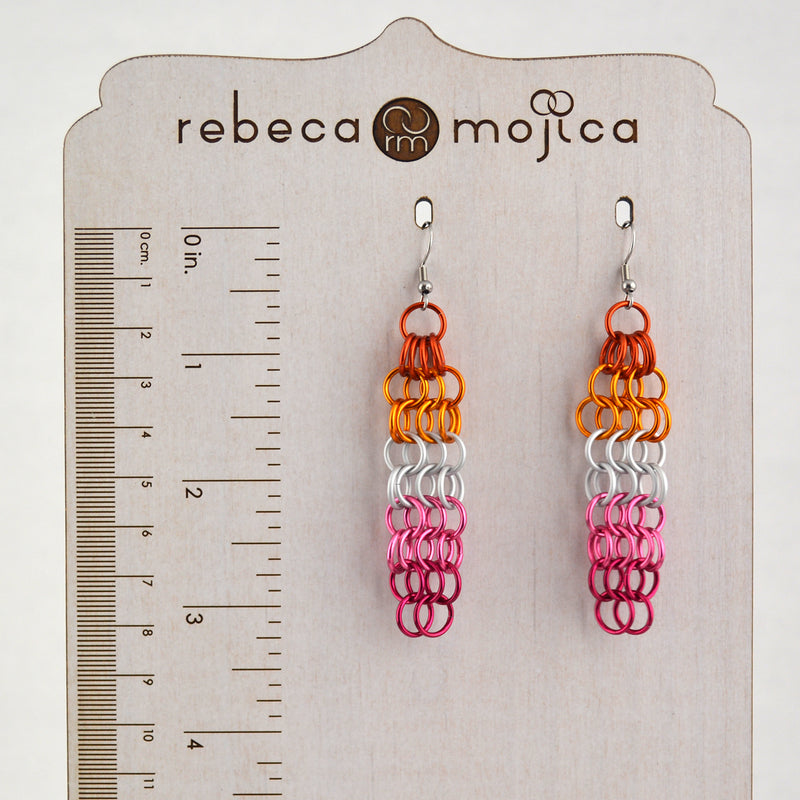 Lesbian Pride - Medium Mesh Earrings