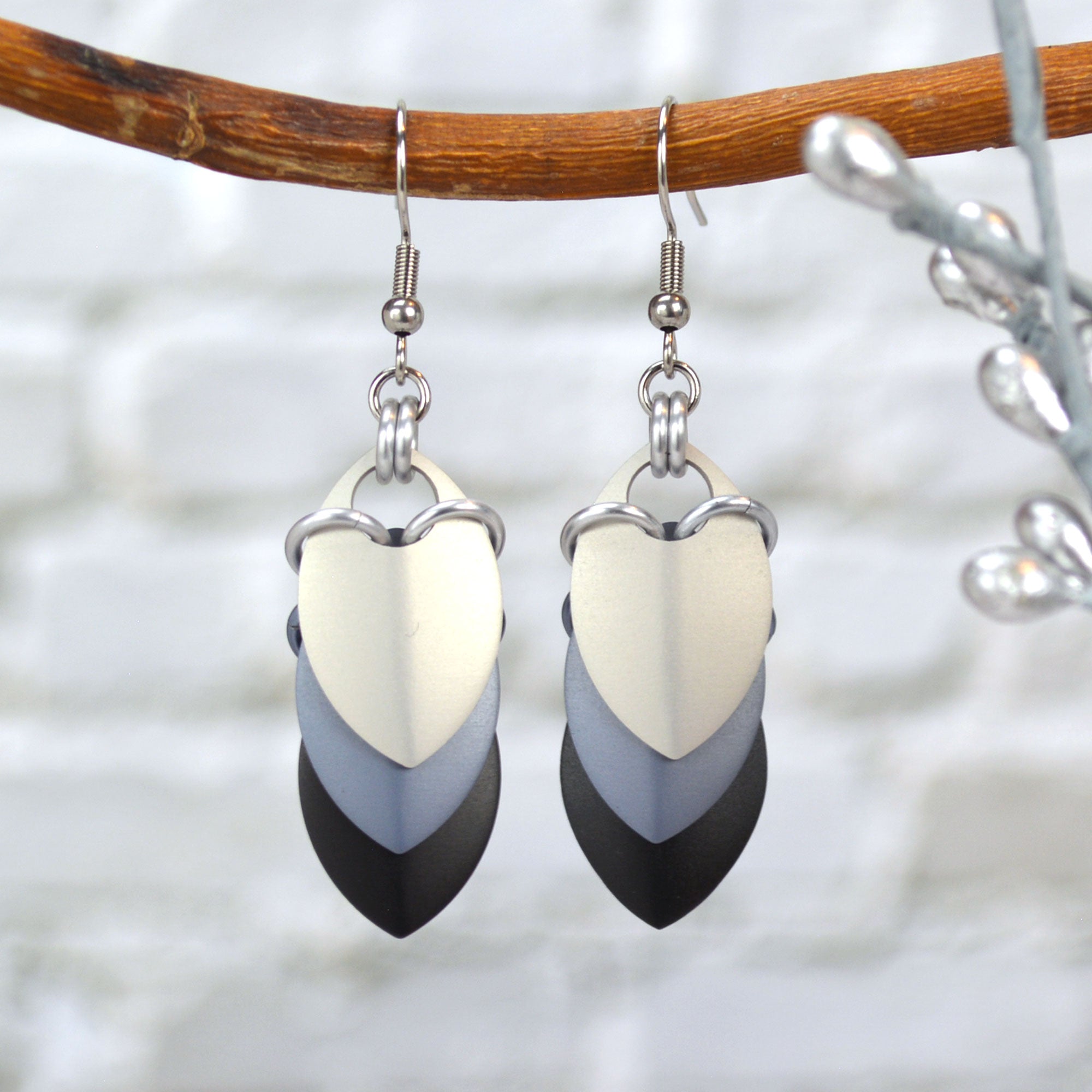 Chevron (Short) Earrings - Industrial Ombre