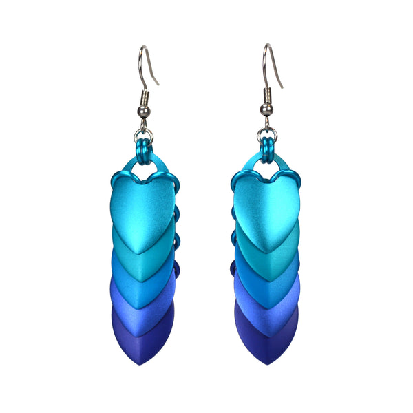 Chevron (Medium) Earrings - Blue Ombre