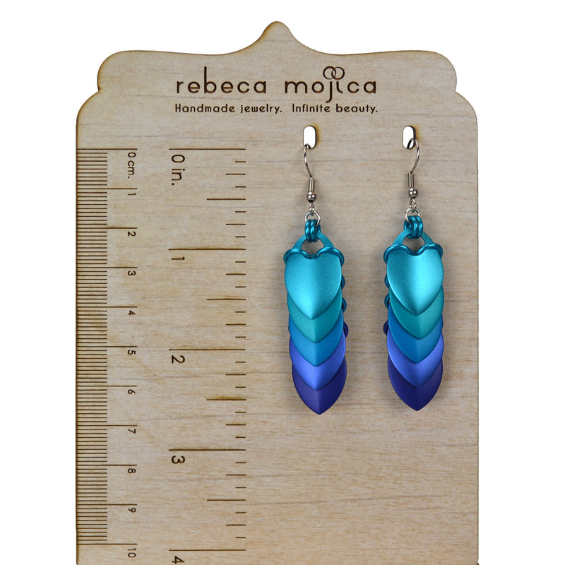 Chevron (Medium) Earrings - Blue Ombre
