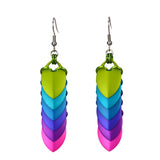 Chevron (Long) Earrings - Electric Rainbow