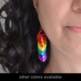 Chevron (Long) Earrings - Electric Rainbow