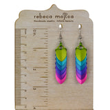 Chevron (Long) Earrings - Electric Rainbow