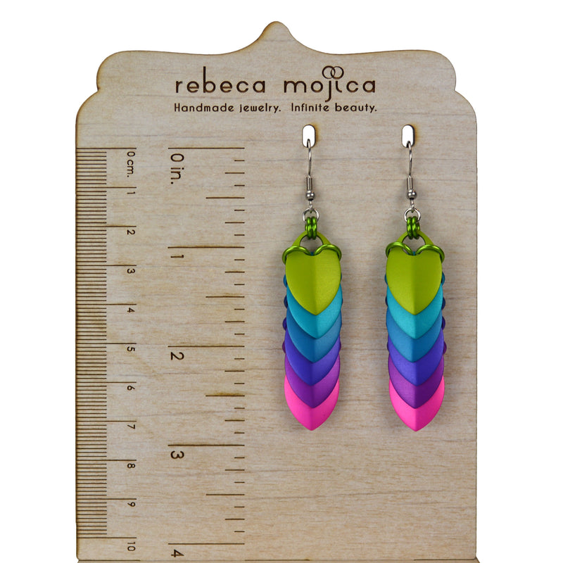 Chevron (Long) Earrings - Electric Rainbow