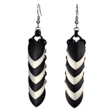 Chevron (Long) Earrings - Zebra Stripe