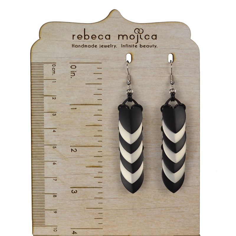 Chevron (Long) Earrings - Zebra Stripe