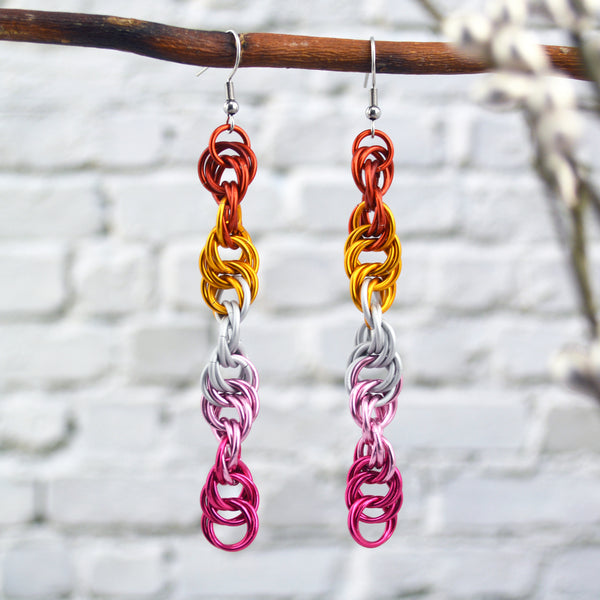 Lesbian Pride - Helix Earrings