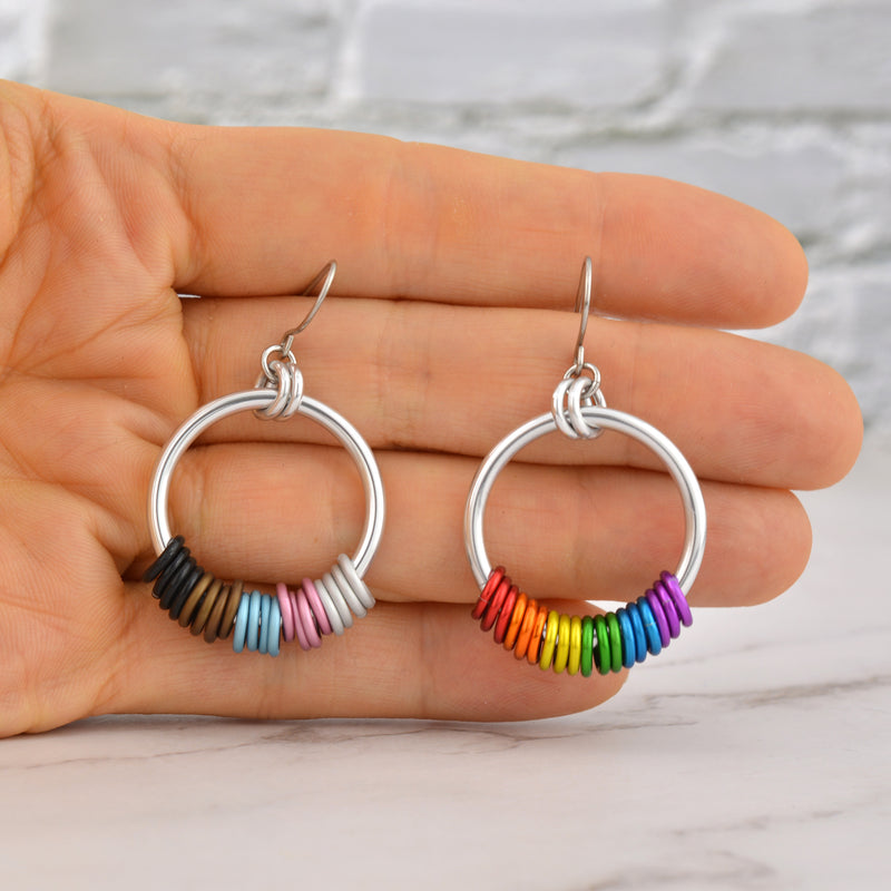 Rainbow Progress Pride - Hoop Earring