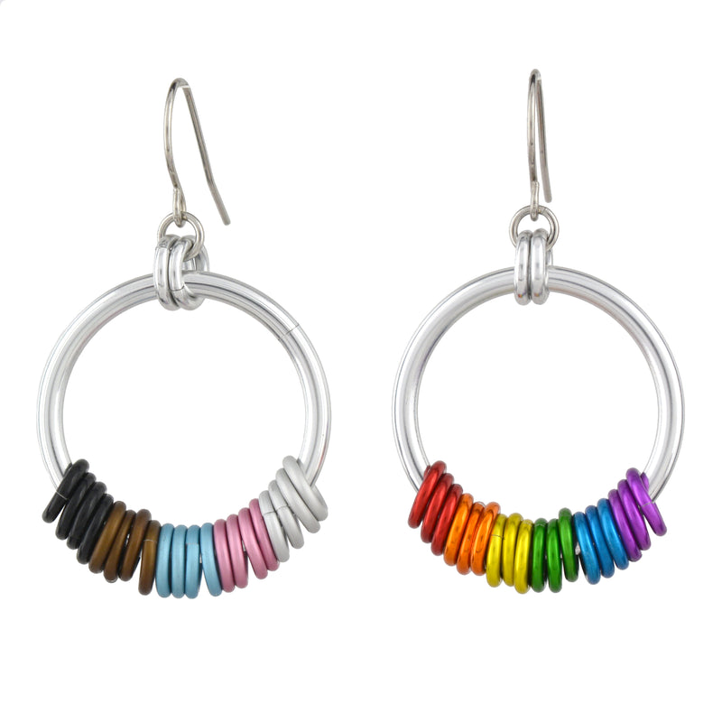 Rainbow Progress Pride - Hoop Earring