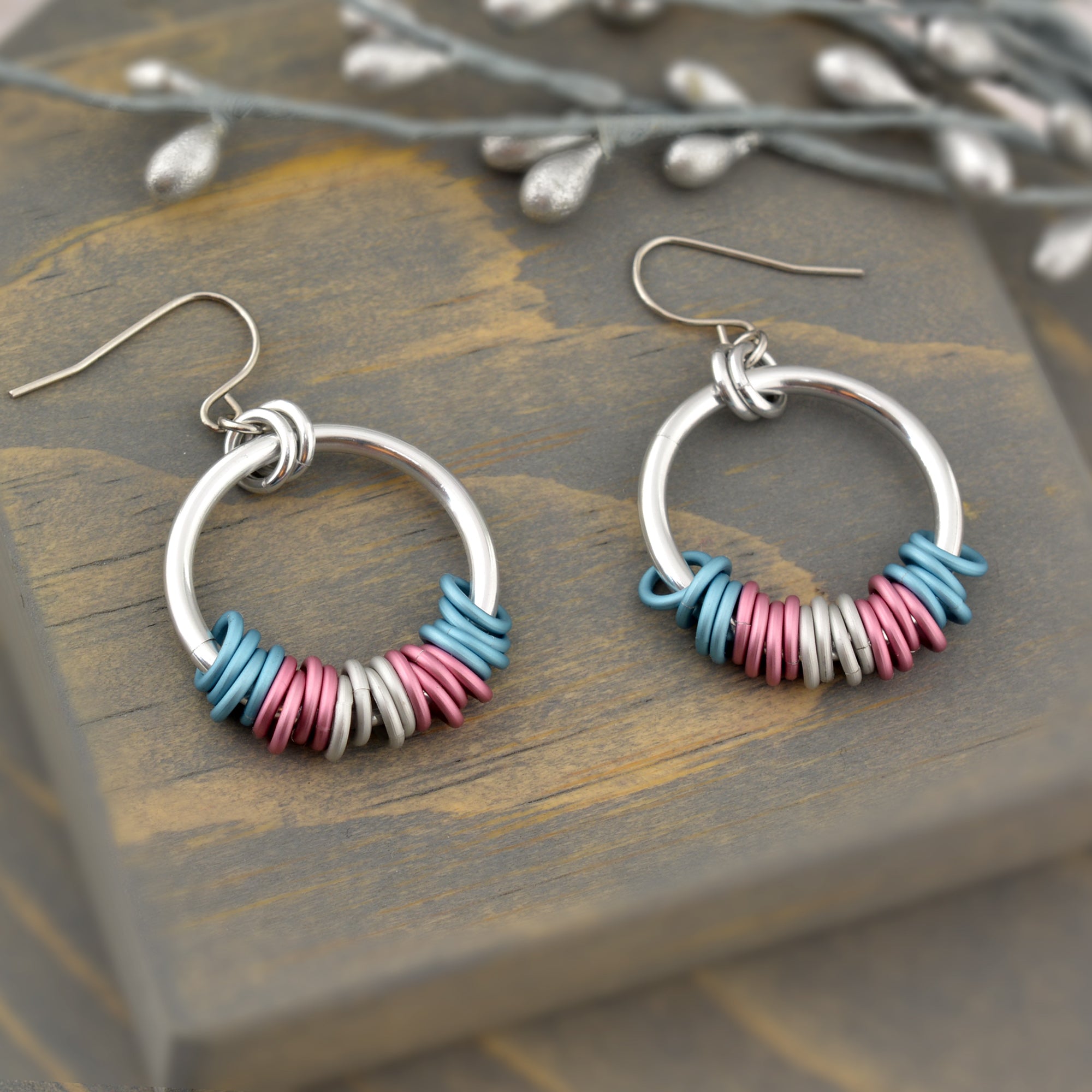 Transgender Pride - Hoop Earring – Rebeca Mojica Jewelry