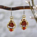 Red Glitter d20 Earring