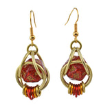 Red Glitter d20 Earring