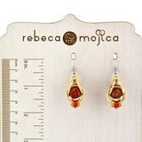 Red Glitter d20 Earring