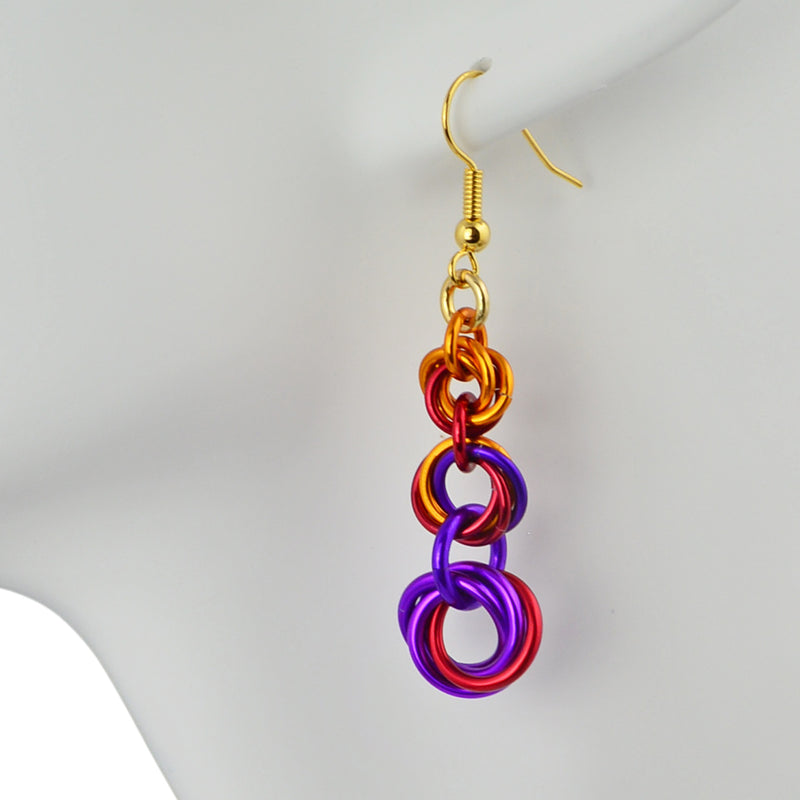 Knotted Graduated Earrings - Sunset