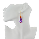 Knotted Graduated Earrings - Sunset