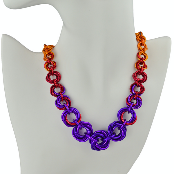 Knotted Graduated Necklace - SUNSET Ombre
