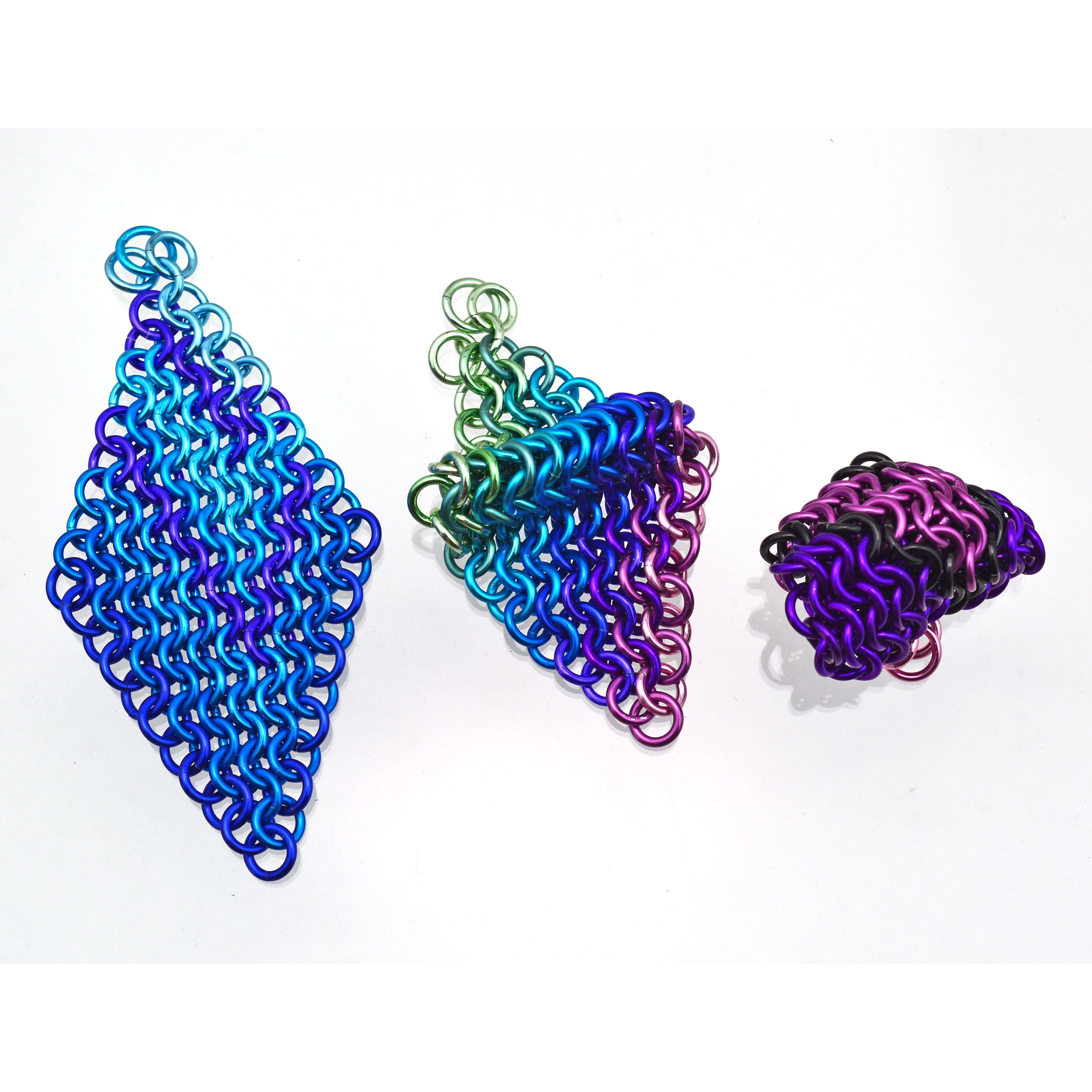 SALE: Mesh Diamond Pendant - Blue & Purple