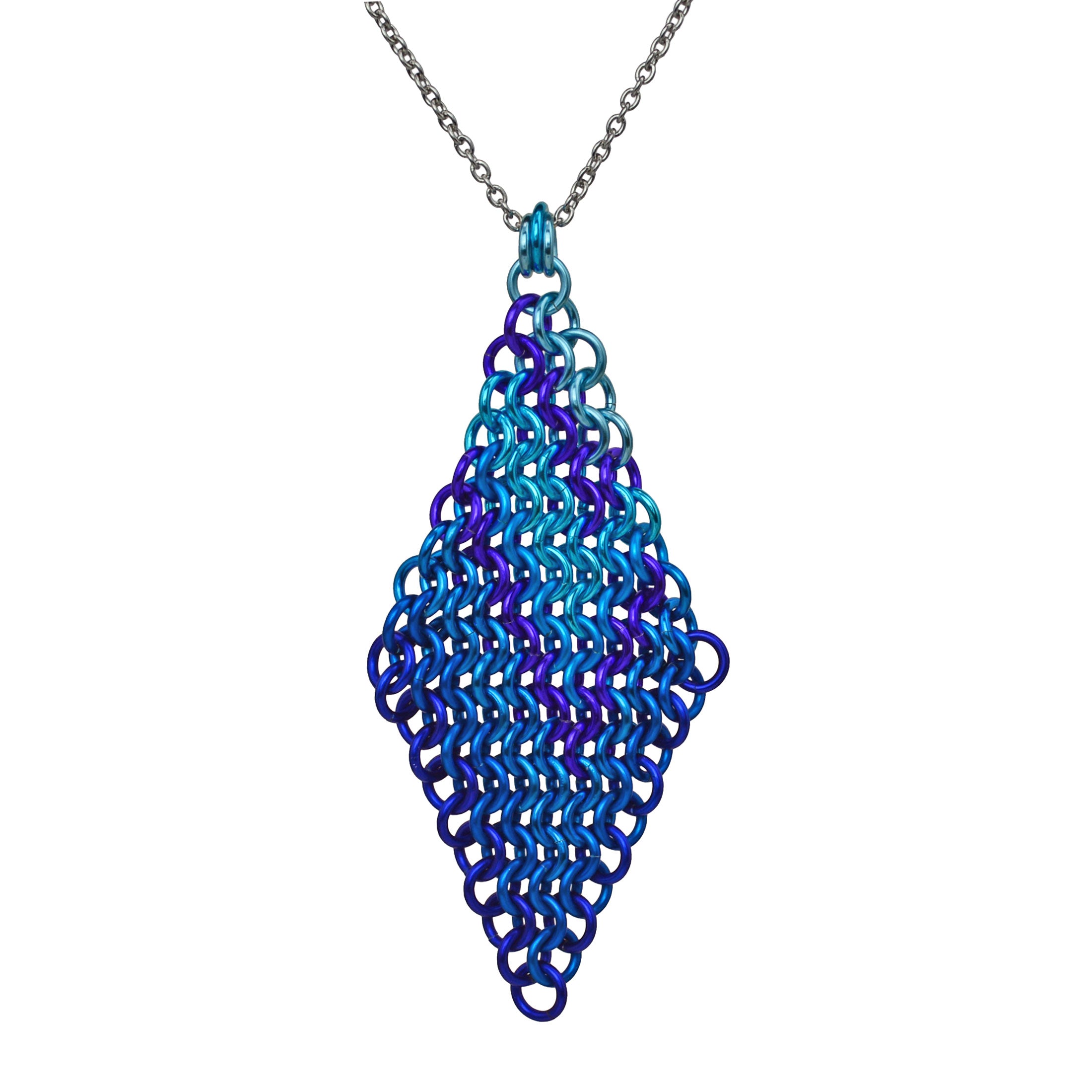 SALE: Mesh Diamond Pendant - Blue & Purple