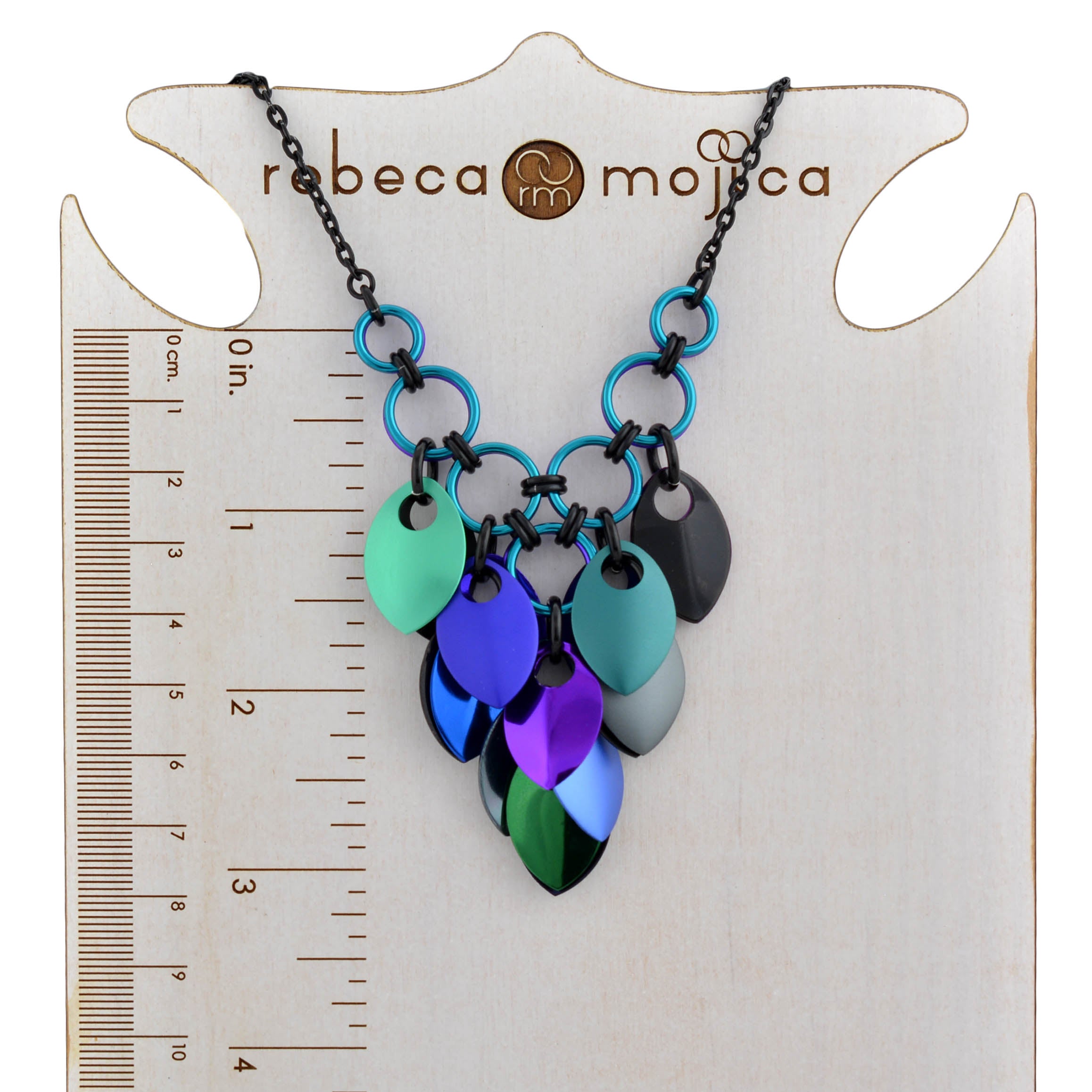 Cascading Leaves V Necklace - Dark Mermaid