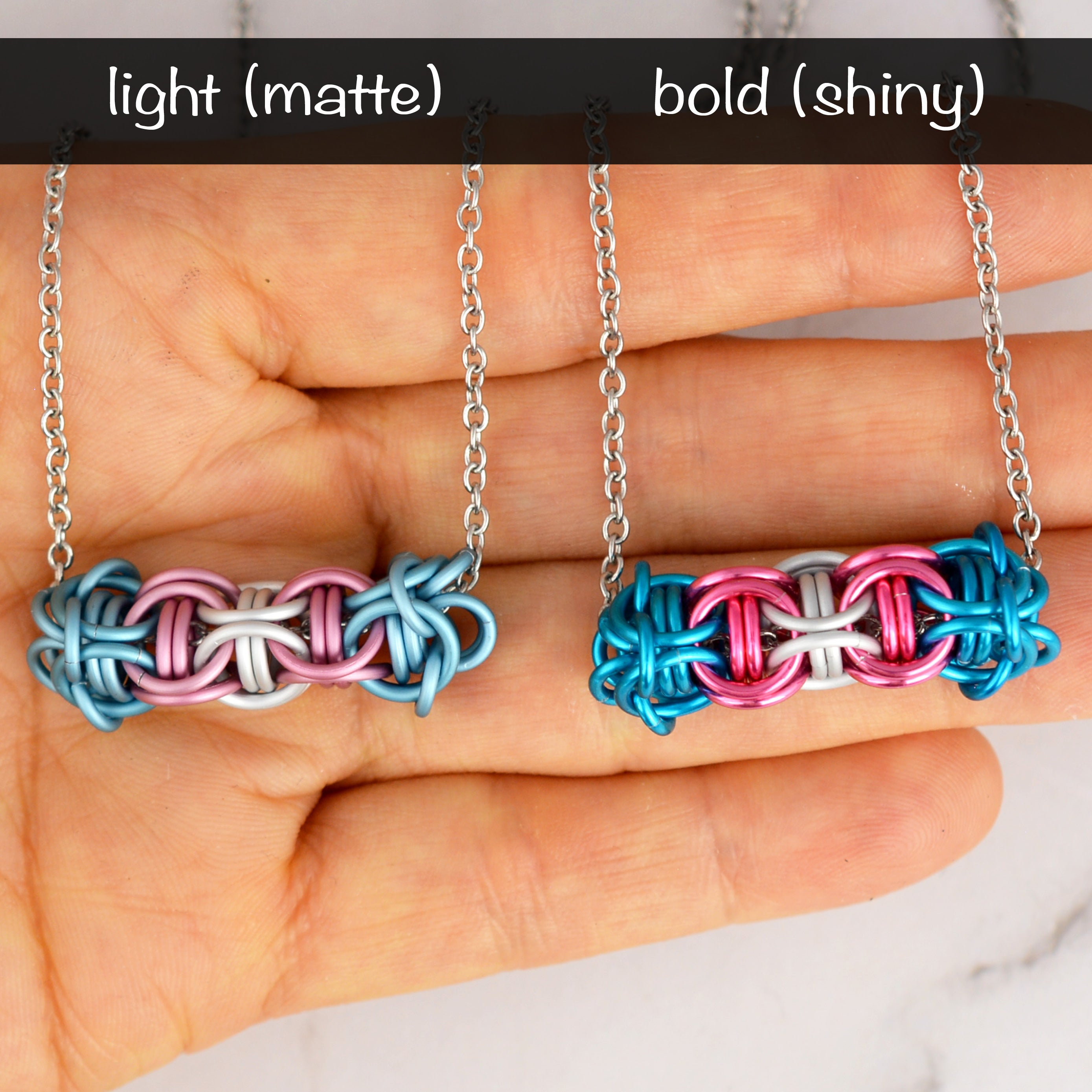 Transgender Pride Sliding Tube Necklace