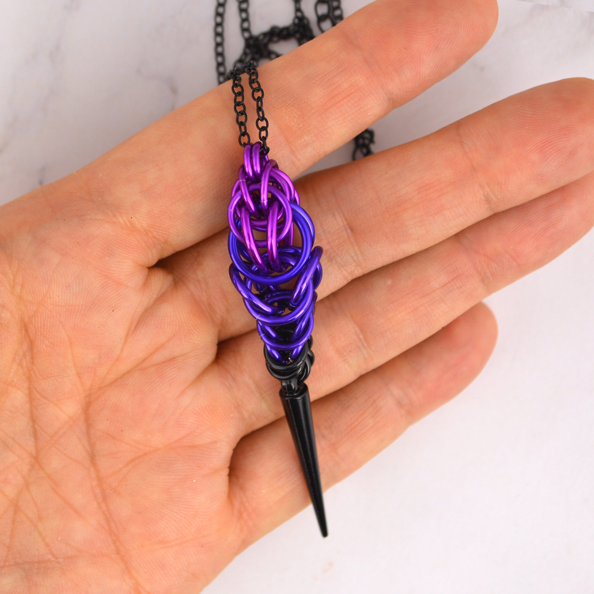 Spike Pendant - Purple Goth
