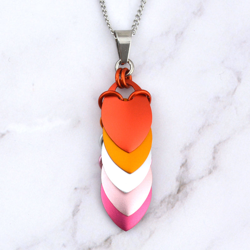 Lesbian Pride - Chevron Pendant (Medium)