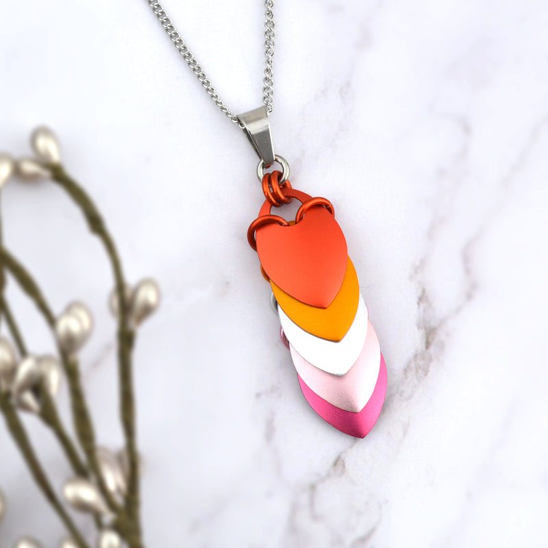 Lesbian Pride - Chevron Pendant (Medium)