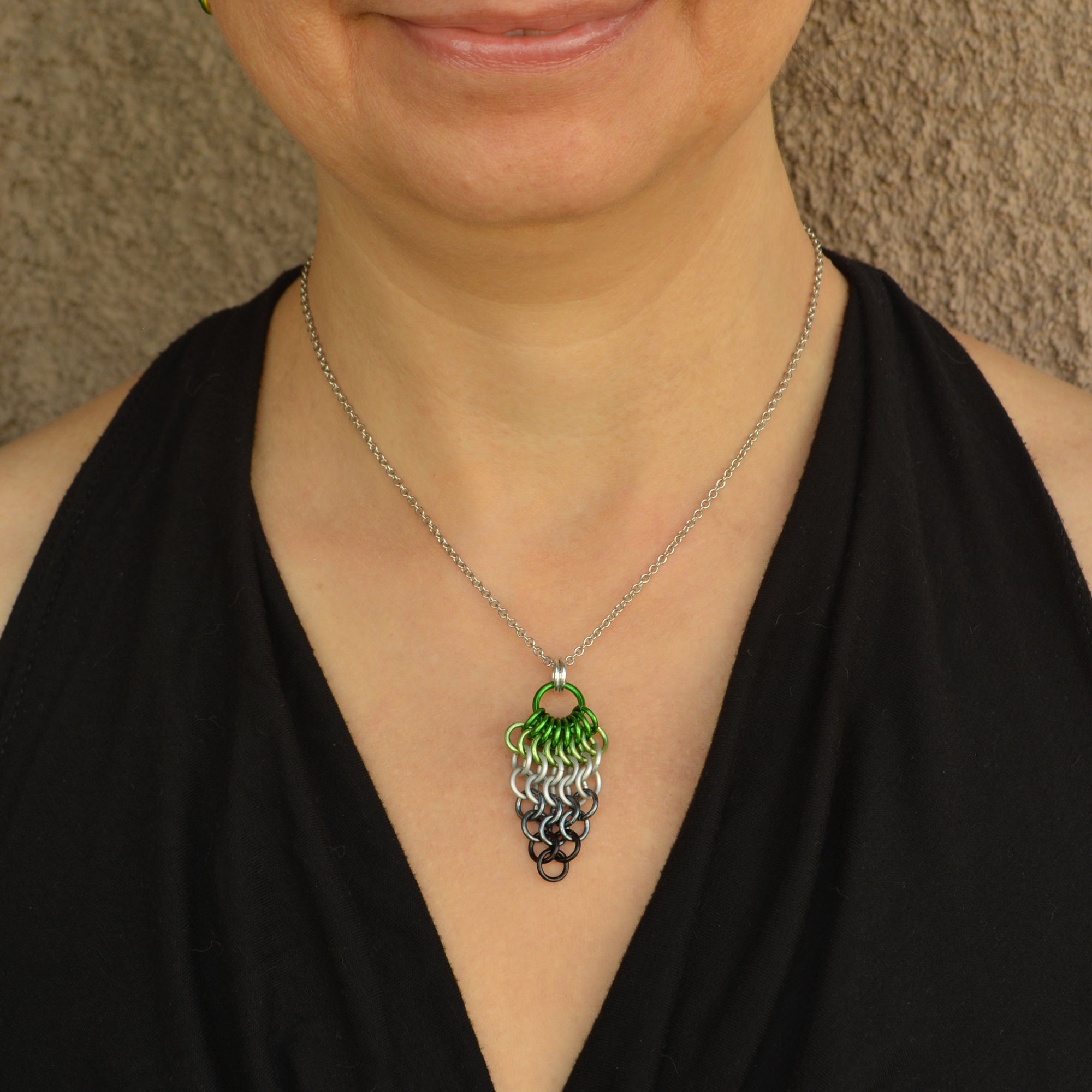 Aromantic Pride Mesh Cluster Pendant