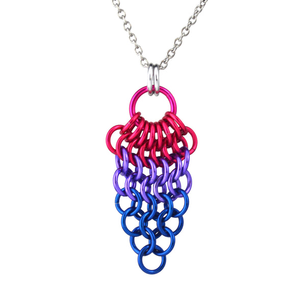 Bisexual Pride Mesh Cluster Pendant