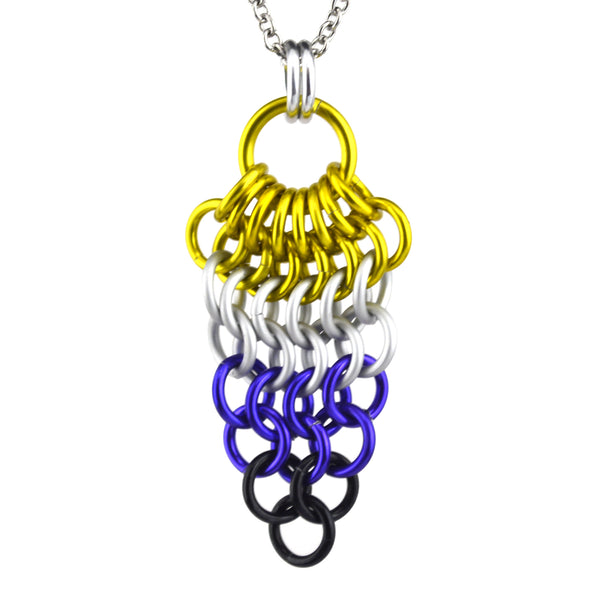 Nonbinary Pride Mesh Cluster Pendant