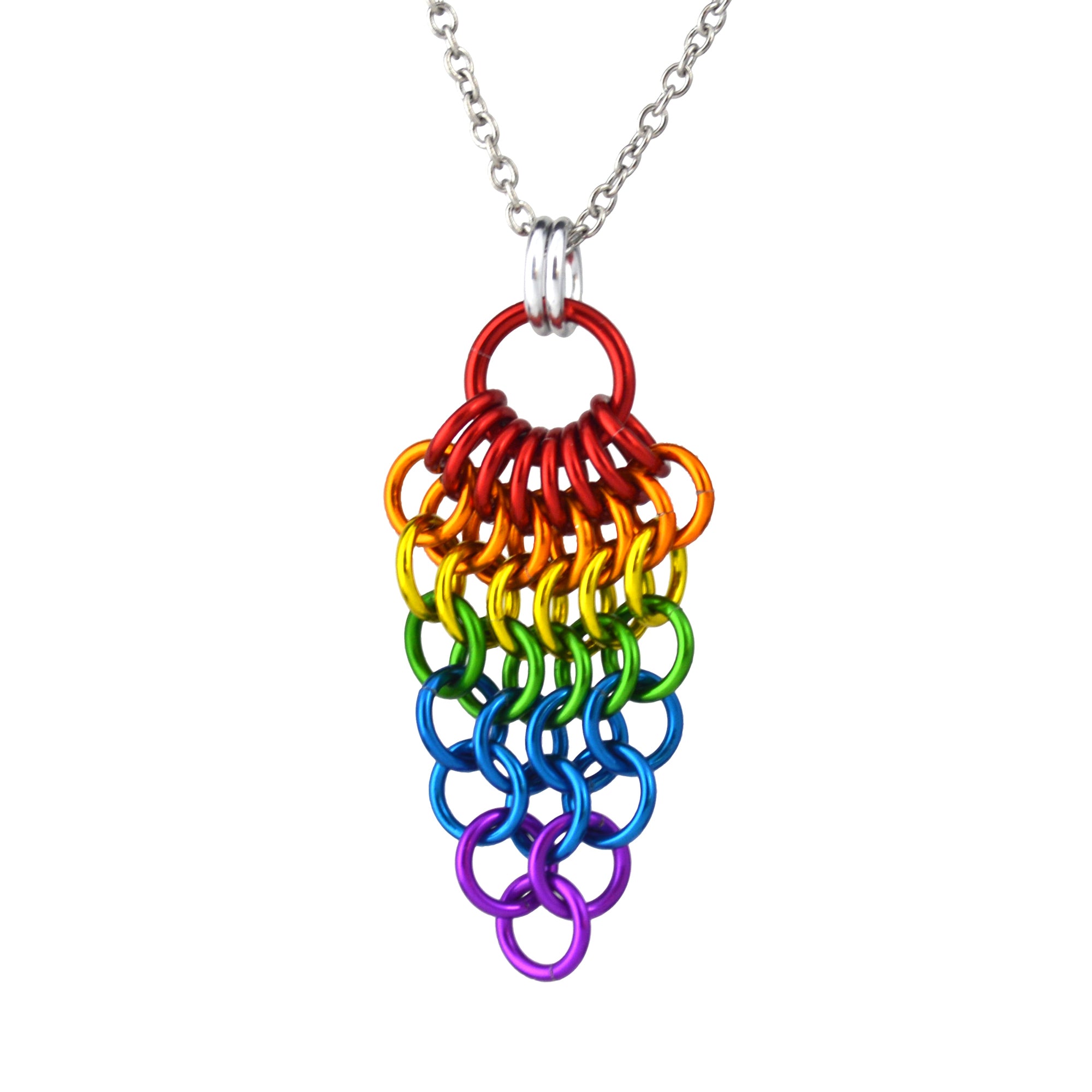 Rainbow Pride Mesh Cluster Pendant