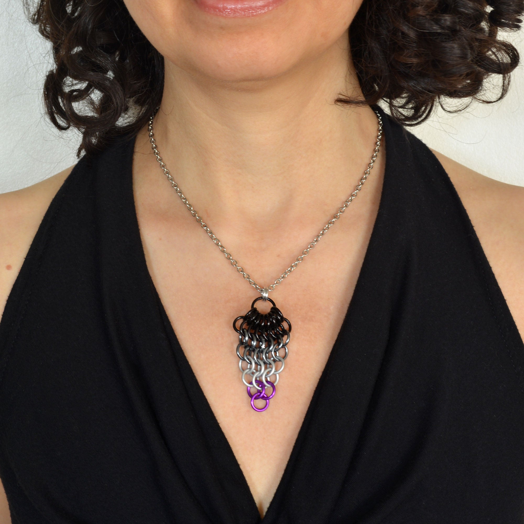 Asexual Pride Mesh Cluster Pendant
