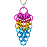 Pansexual Pride Mesh Cluster Pendant