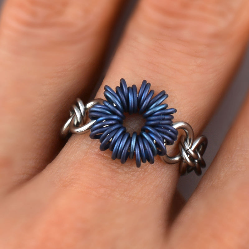 Coiled Flower Finger Ring