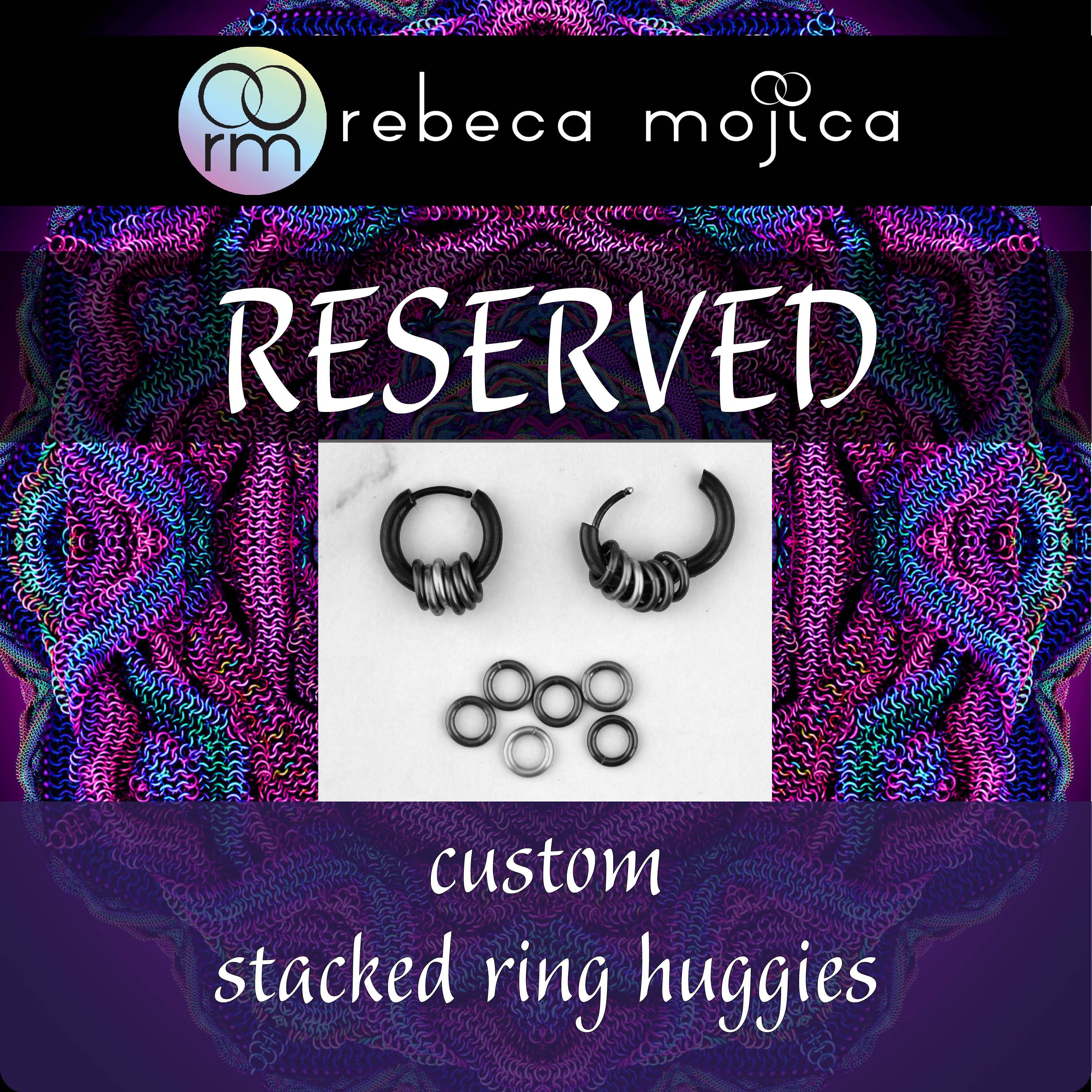 RESERVED: Custom Mismatch Stacked Ring Huggies