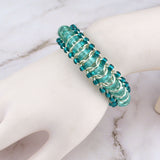 SALE: Sterling Silver Glass Caterpillar Bracelet - 6"