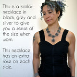 SALE: Gaelic Rose Necklace: Brown, Grey & Silver - 20-22"