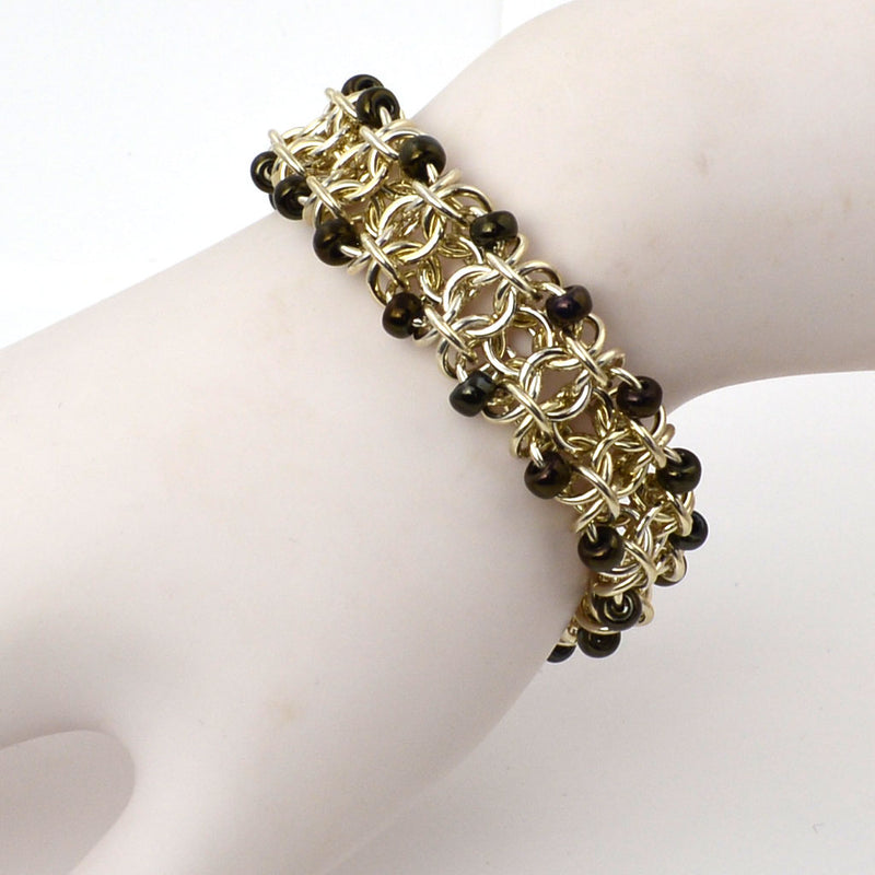 Beaded Sterling Gridlock - 7.25" - SPECIAL SALE