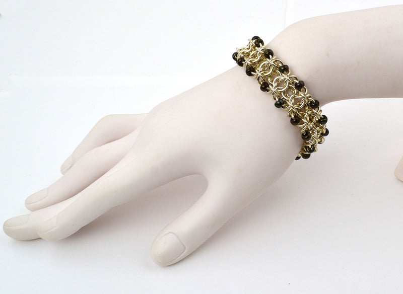 Beaded Sterling Gridlock - 7.25" - SPECIAL SALE