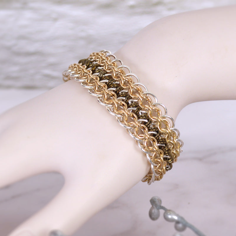 SALE: Sterling & Gold-Fill Reversible Cuff - 7.25"