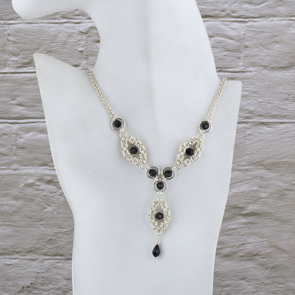 SALE: Sterling Silver Floating Bead Necklace - 17"