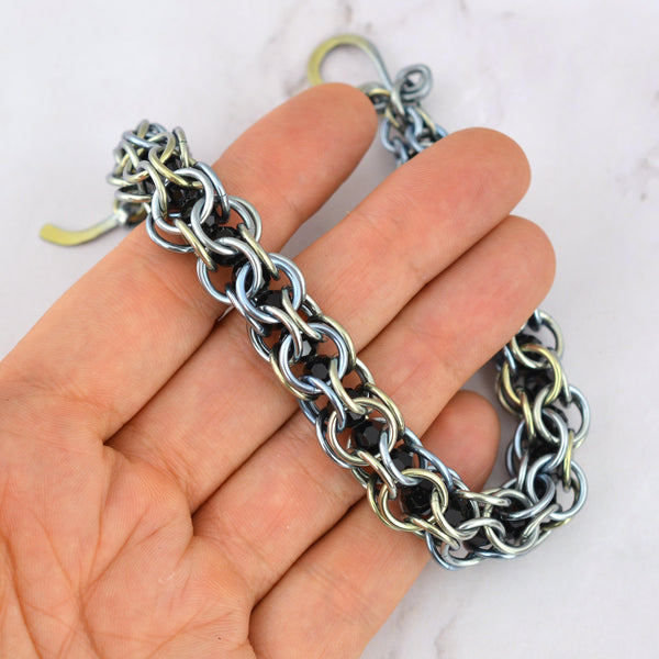 SALE: Misty Captive Crystals Niobium Bracelet - S/M - Approx 7.25"