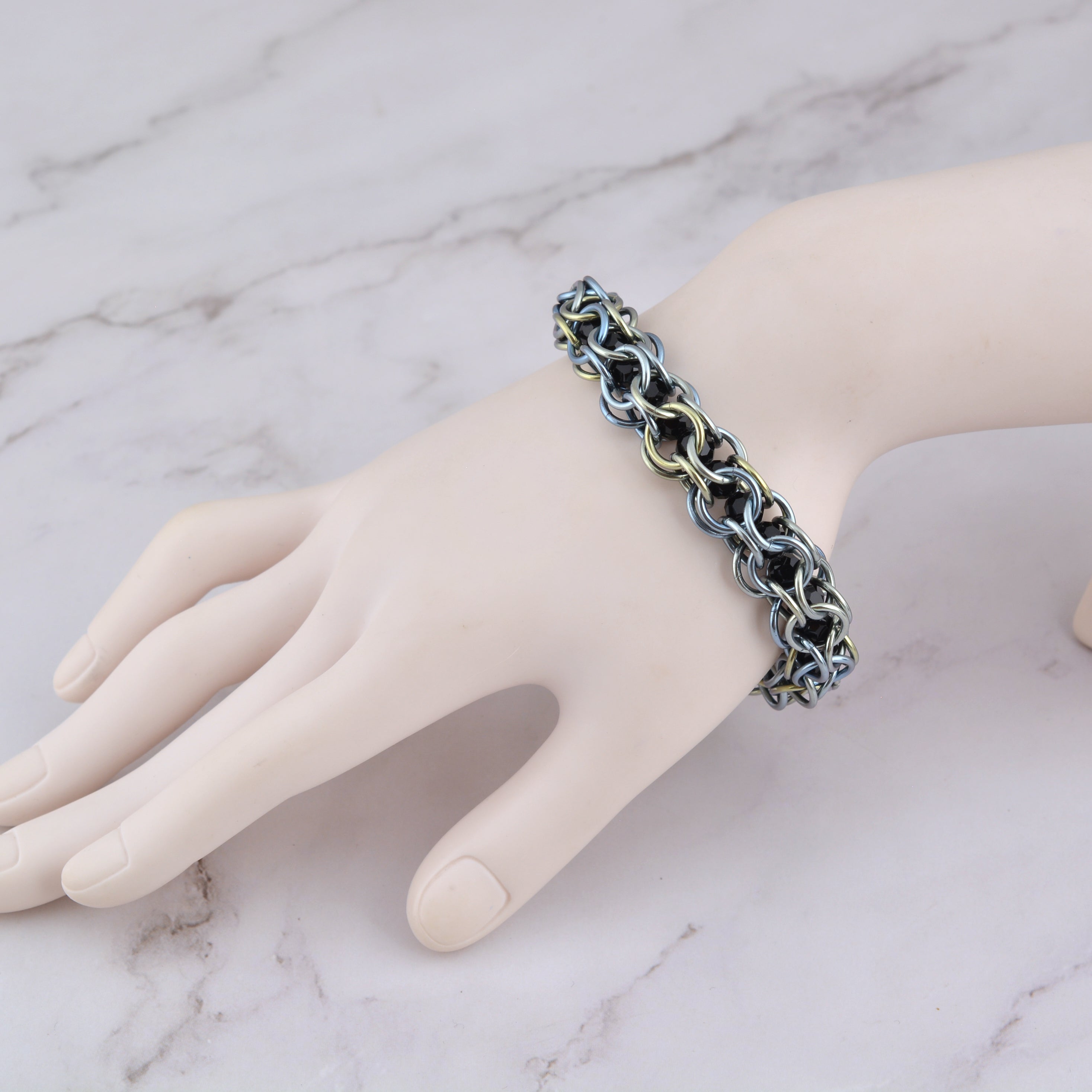SALE: Misty Captive Crystals Niobium Bracelet - S/M - Approx 7.25"