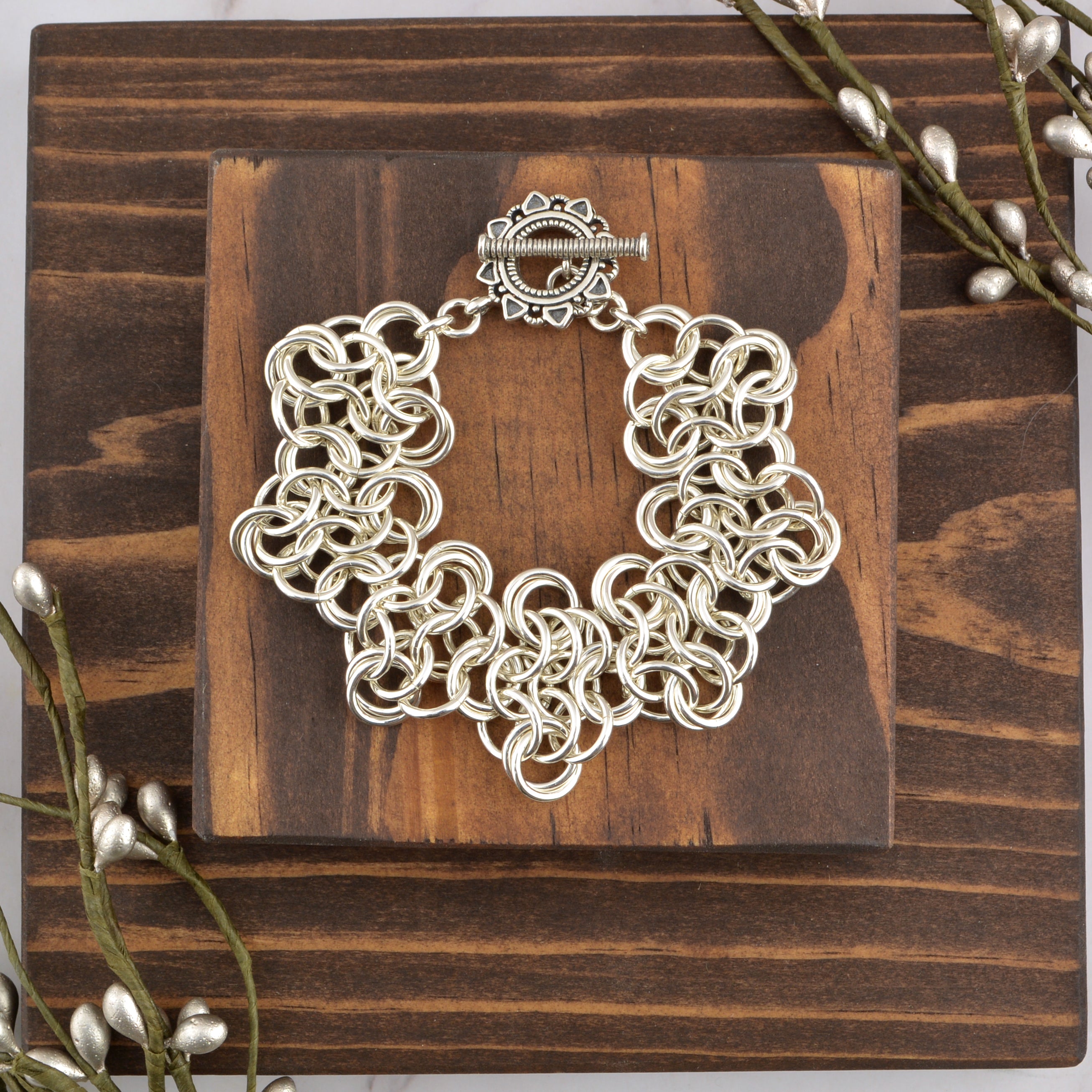 SALE: Sterling Silver Mobiused Rosettes - XS (approx 6.5")