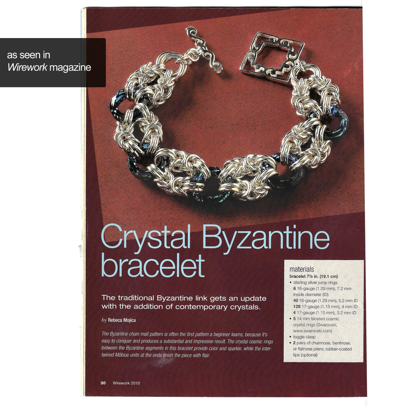 SALE: Sterling Silver Crystal Ring Byzantine - SMALL (approx 7")