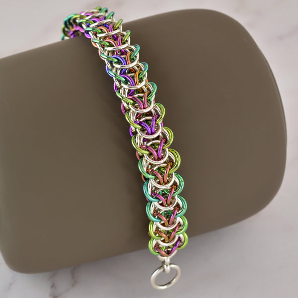 SALE: Spring Elfweave Niobium & Sterling Bracelet - MEDIUM - Approx 7.25"