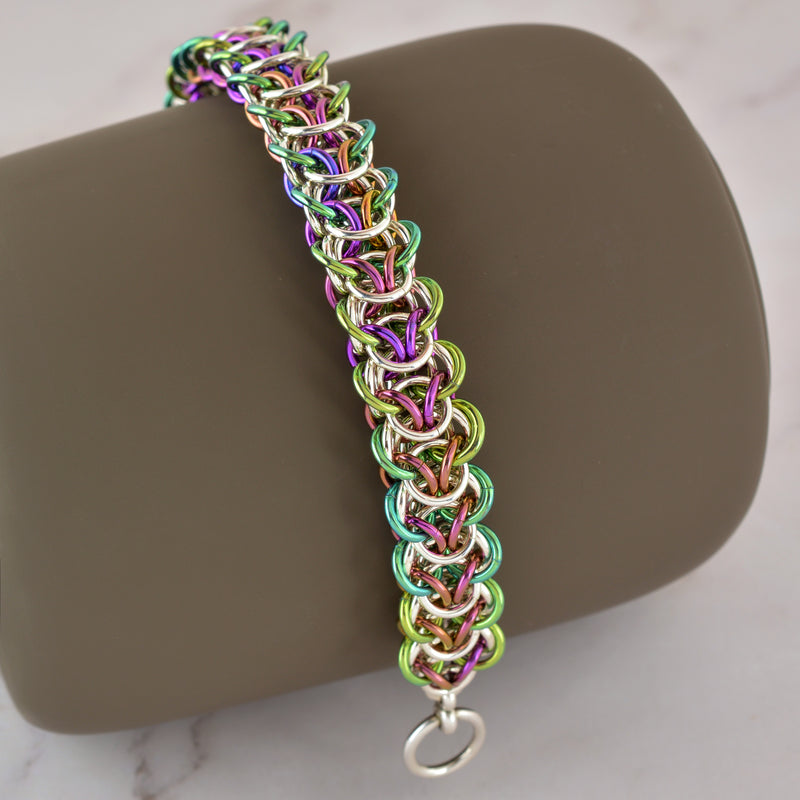 SALE: Spring Elfweave Niobium & Sterling Bracelet - MEDIUM - Approx 7.25"