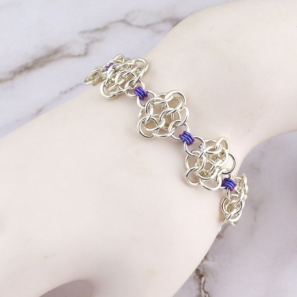 SALE: Sterling Silver & Niobium Rosettes - 6.5"