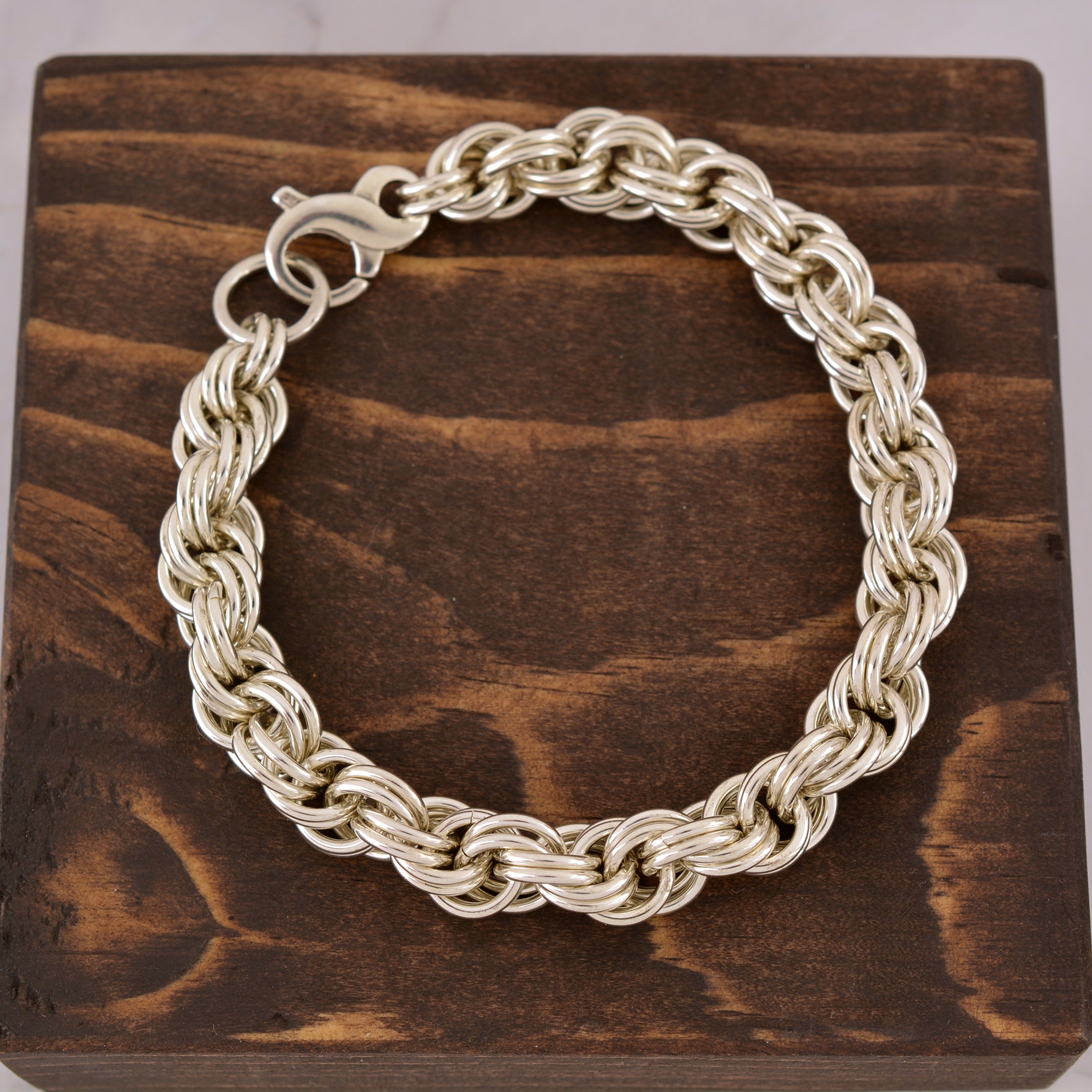 SALE: Sterling Silver Double Spiral Rope Bracelet - SMALL (approx 6.75")