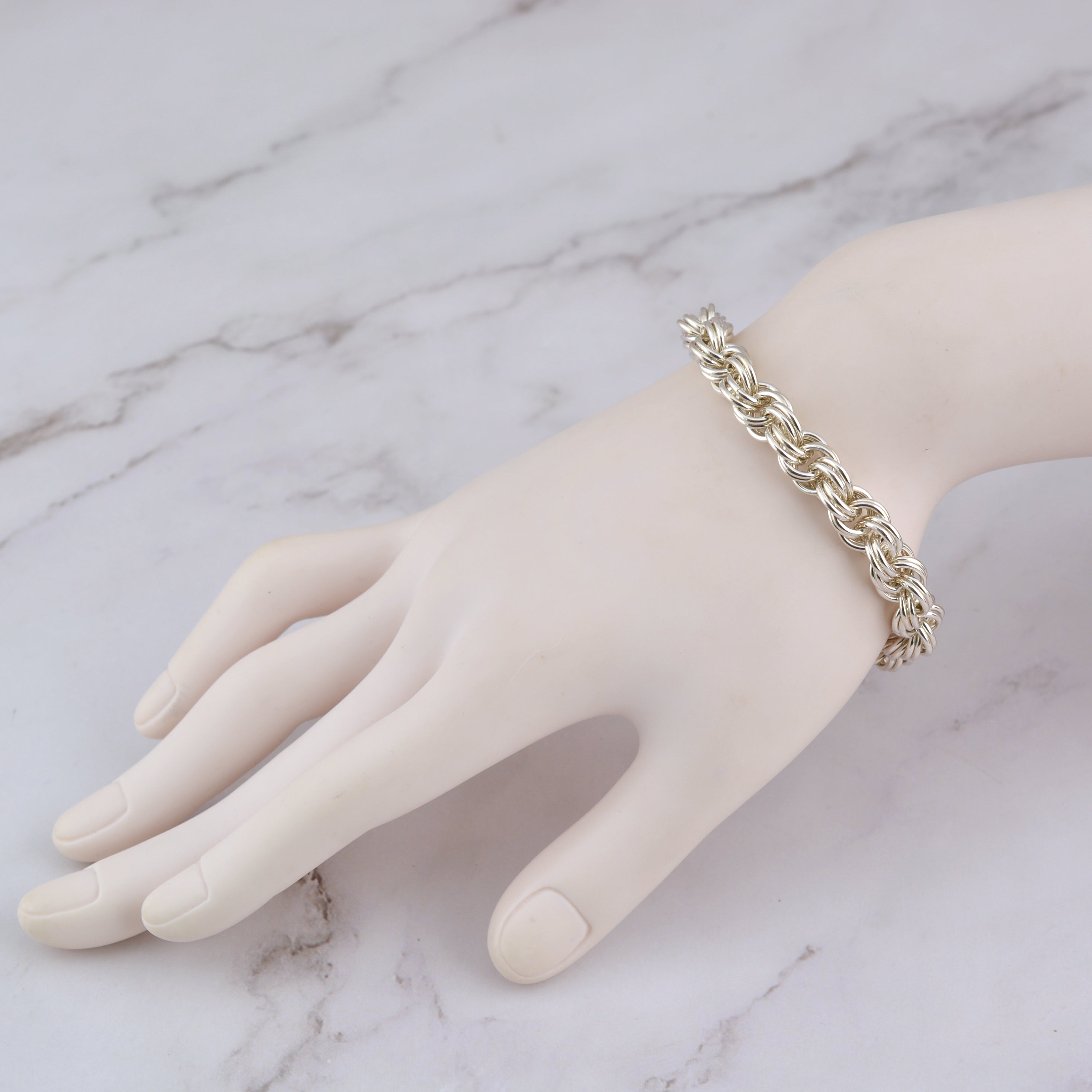 SALE: Sterling Silver Double Spiral Rope Bracelet - SMALL (approx 6.75")